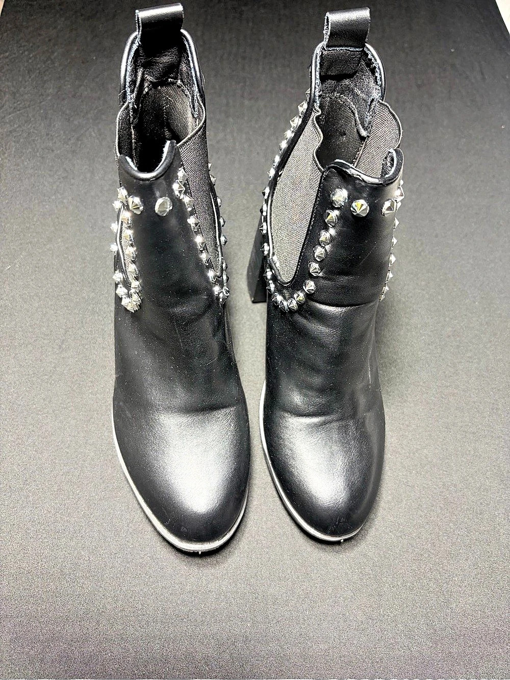 Nicole Miller Studded Black Ankle Boots Like New